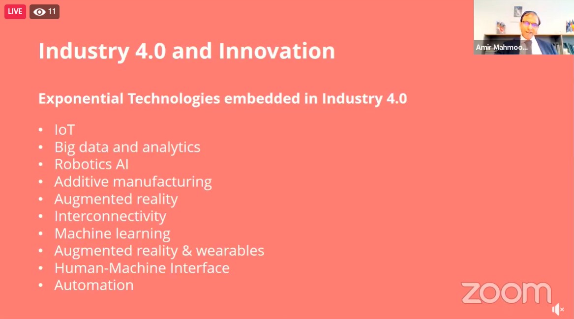 prof amir underlining the exponential technologies embedded in