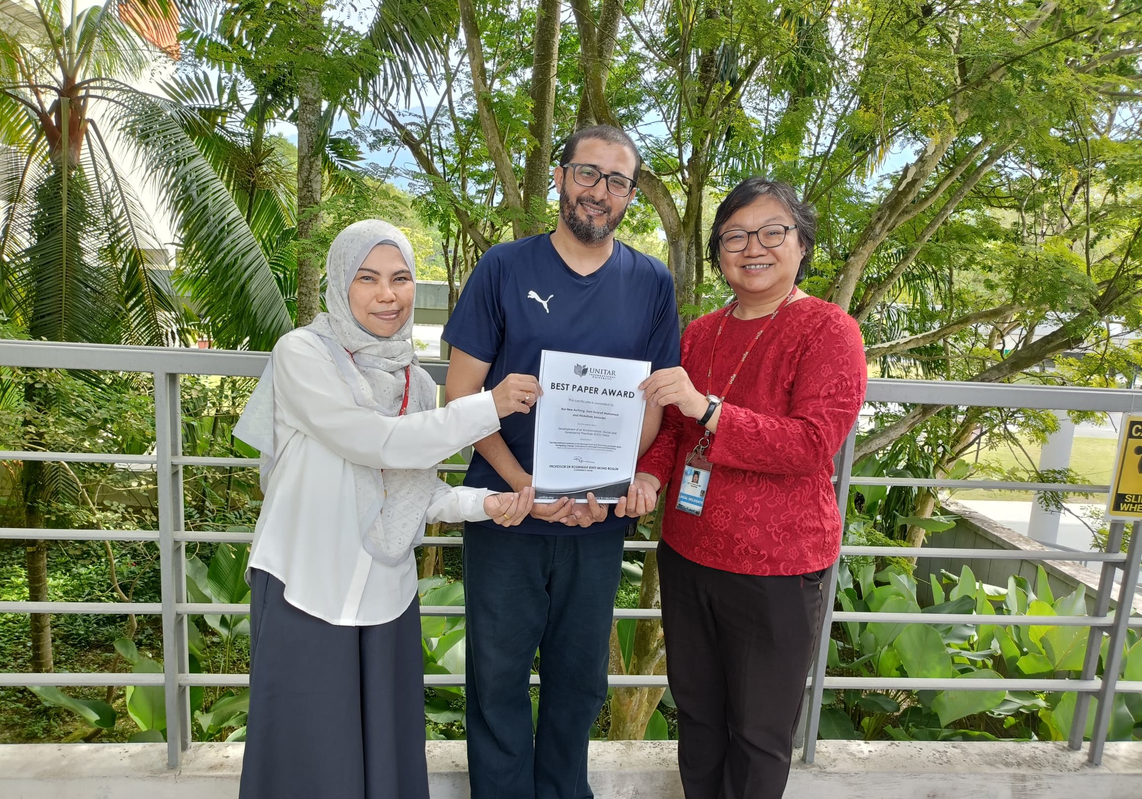 From left: Dr Zam Zuriyati, Prof Abdelhak, and Dr Au Yong 