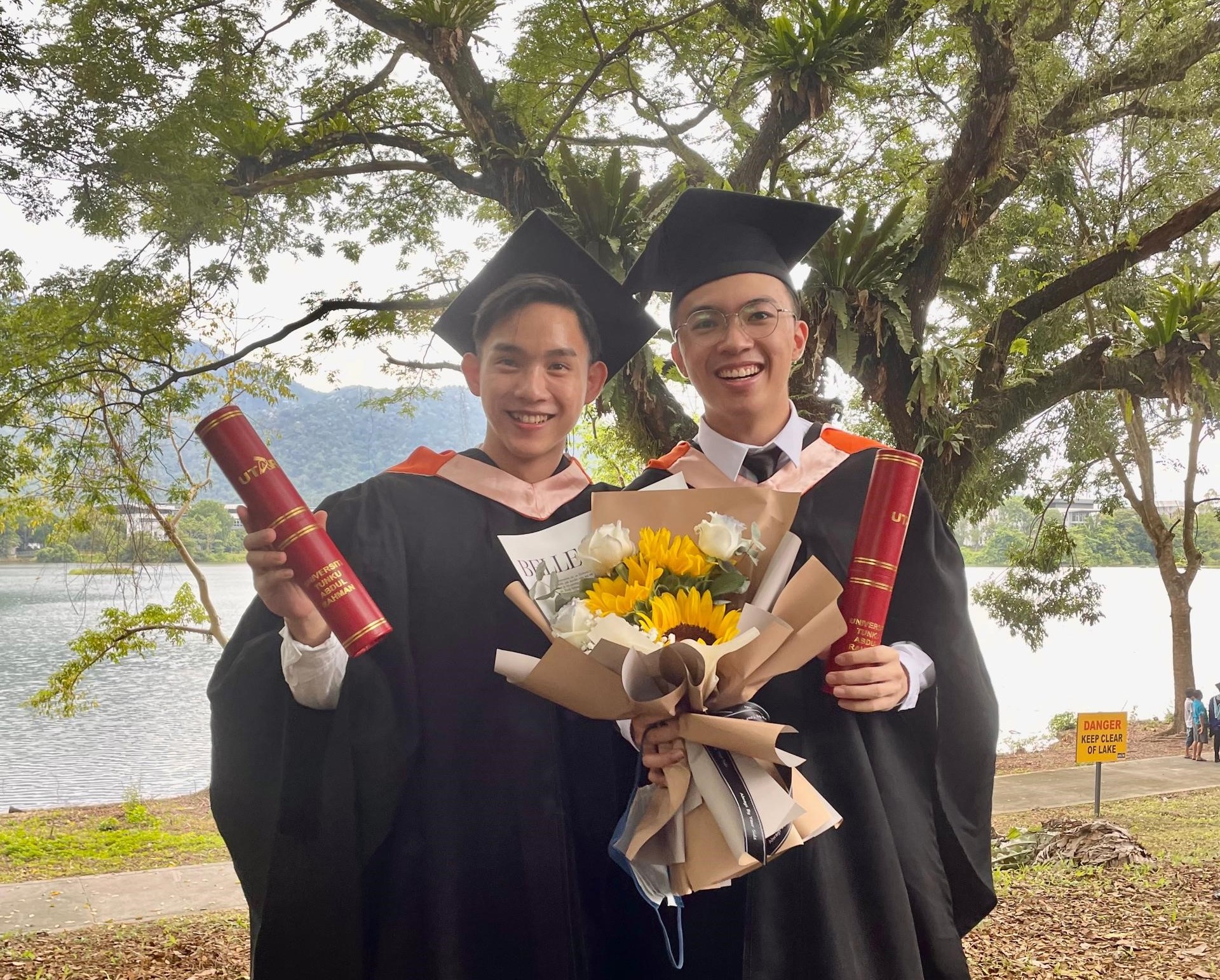 Candid photo of Wingates Voon (left) and Wong Yi Jie (right)
