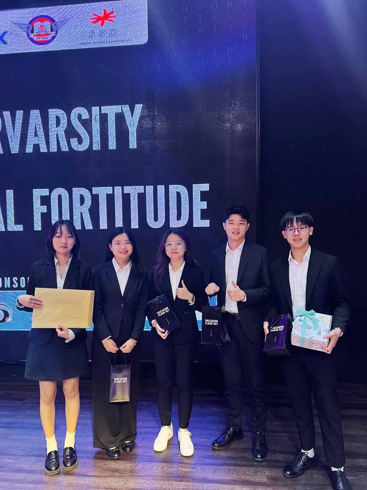 “Bo Pain, Bo Gain,” a playful twist on perseverance, guided the winning team throughout the competition 