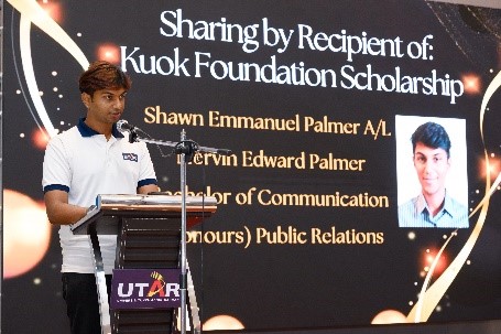 From left: Shawn, Varsha, and Chong expressing their gratitude for the scholarships