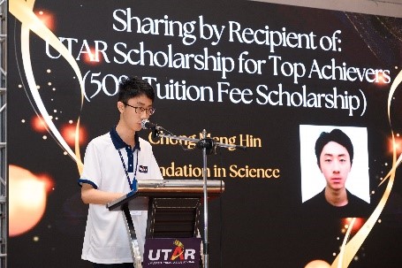 From left: Shawn, Varsha, and Chong expressing their gratitude for the scholarships