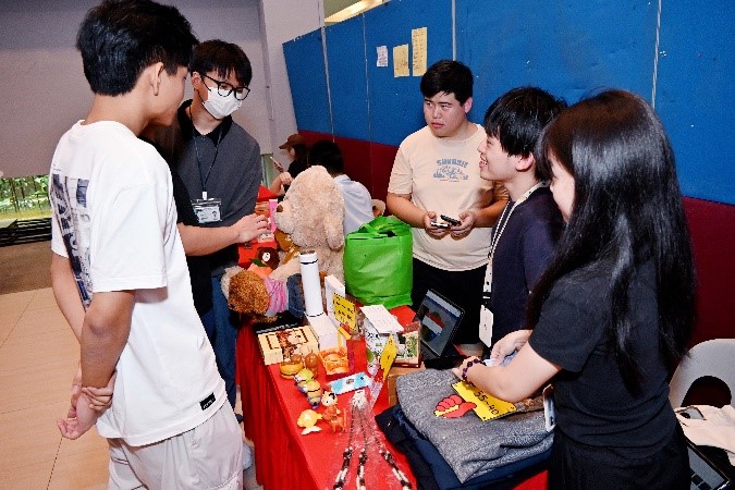 Students visiting the booths
