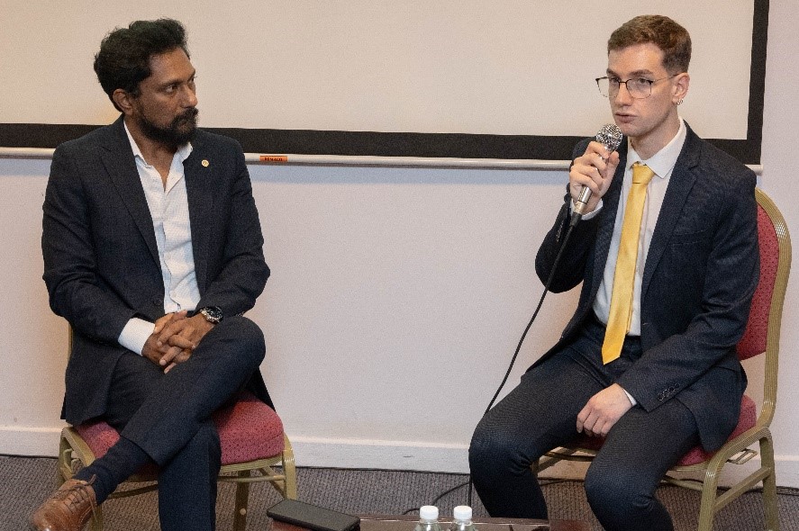 Mr Charles (left) and Mr César (right) during the Q&A session