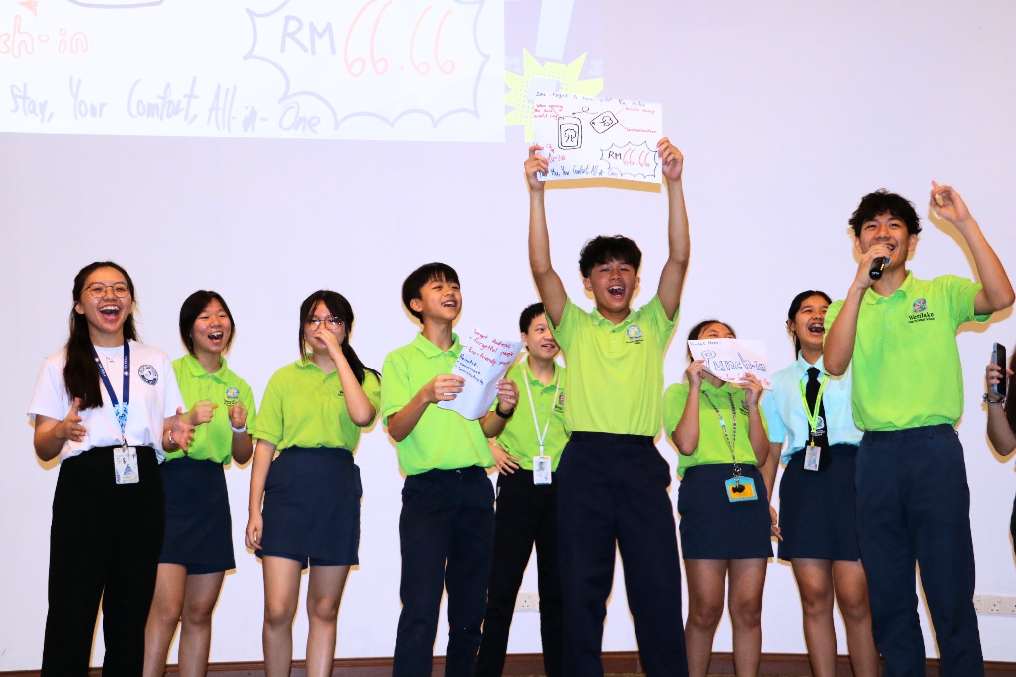 Business Pitch Challenge: Students delivering their presentations to a panel of “investors”