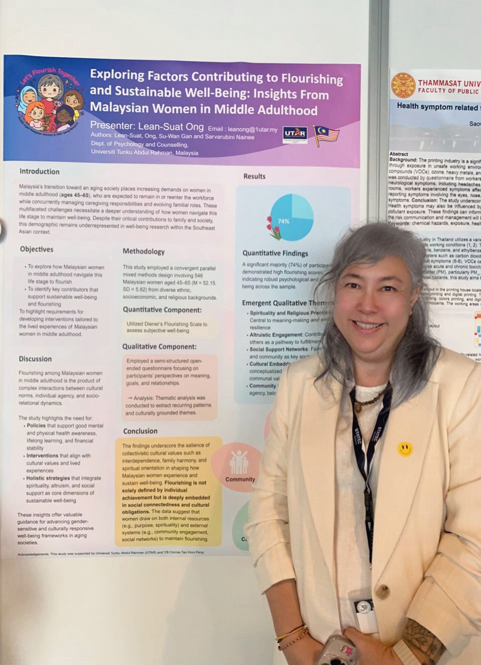 Ong with her award-winning poster at the 23rd ISQOLS Annual Conference