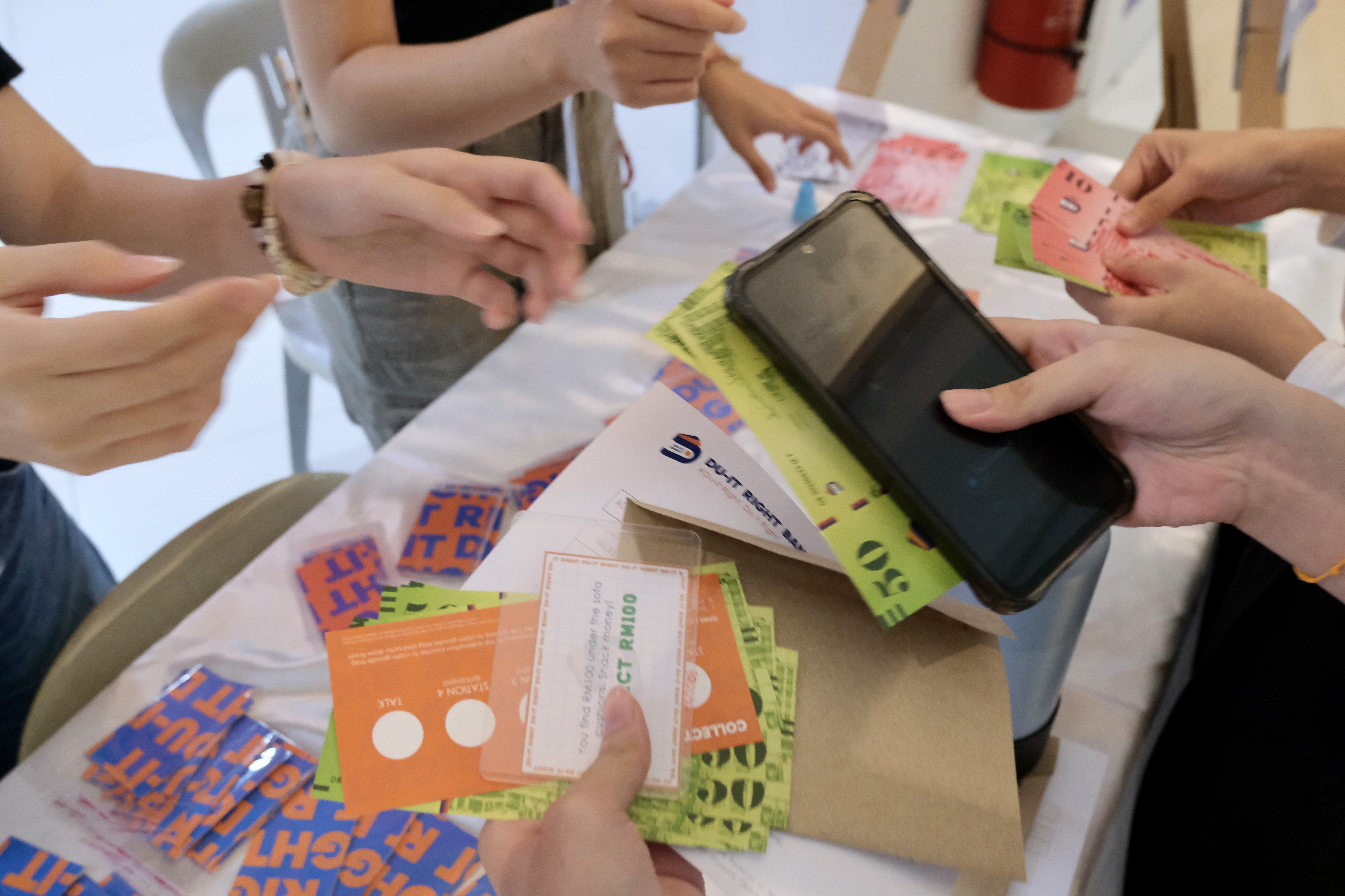 Students exploring the activities at each booth