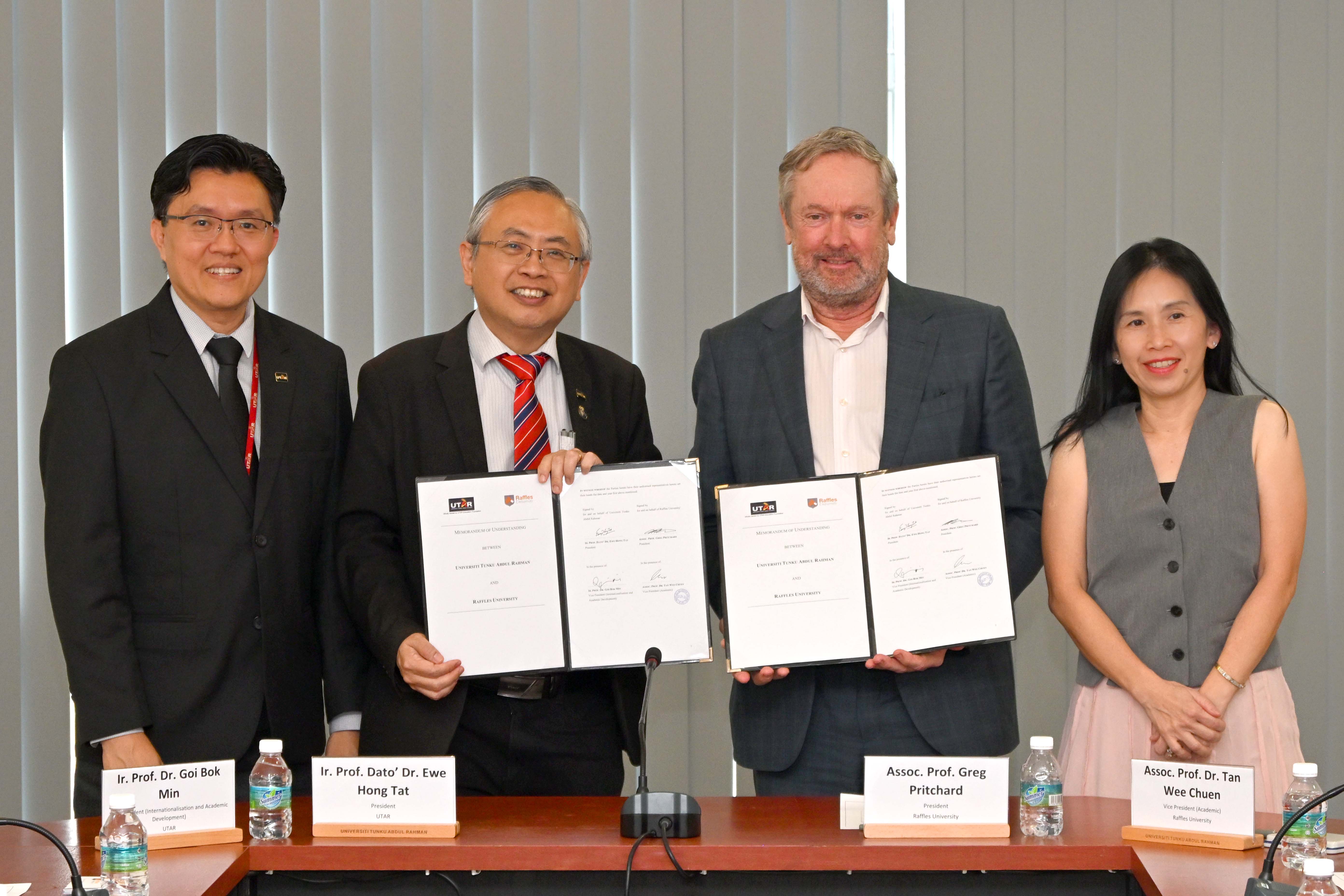 From left: Prof Goi, Prof Dato’ Ewe, Assoc Prof Greg and Assoc Prof Dr Tan with the signed MoU