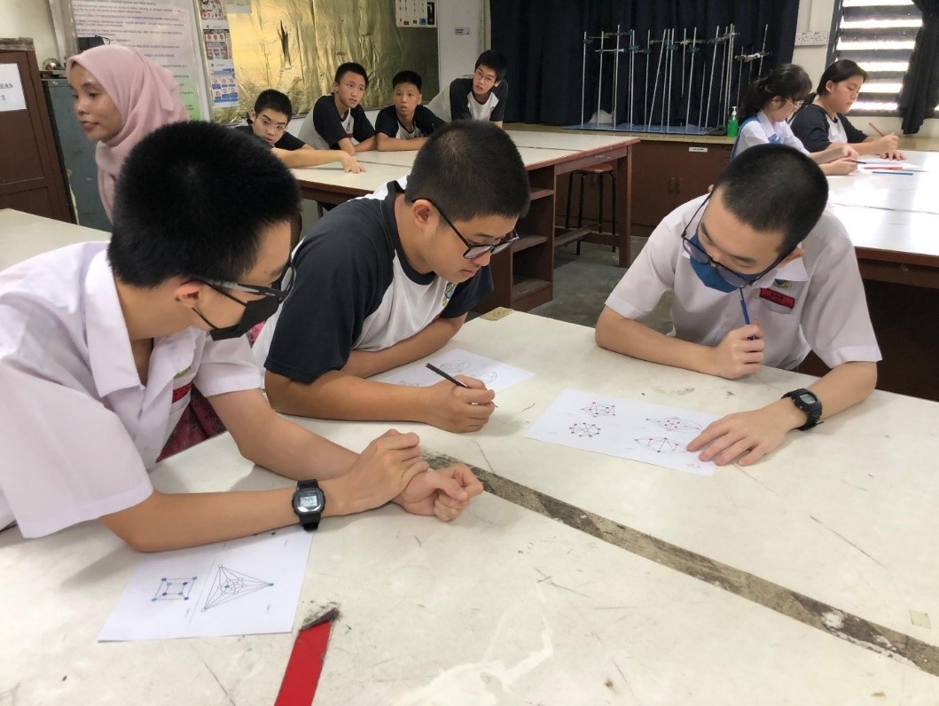 Students playing mathematics games led by Dr Pang