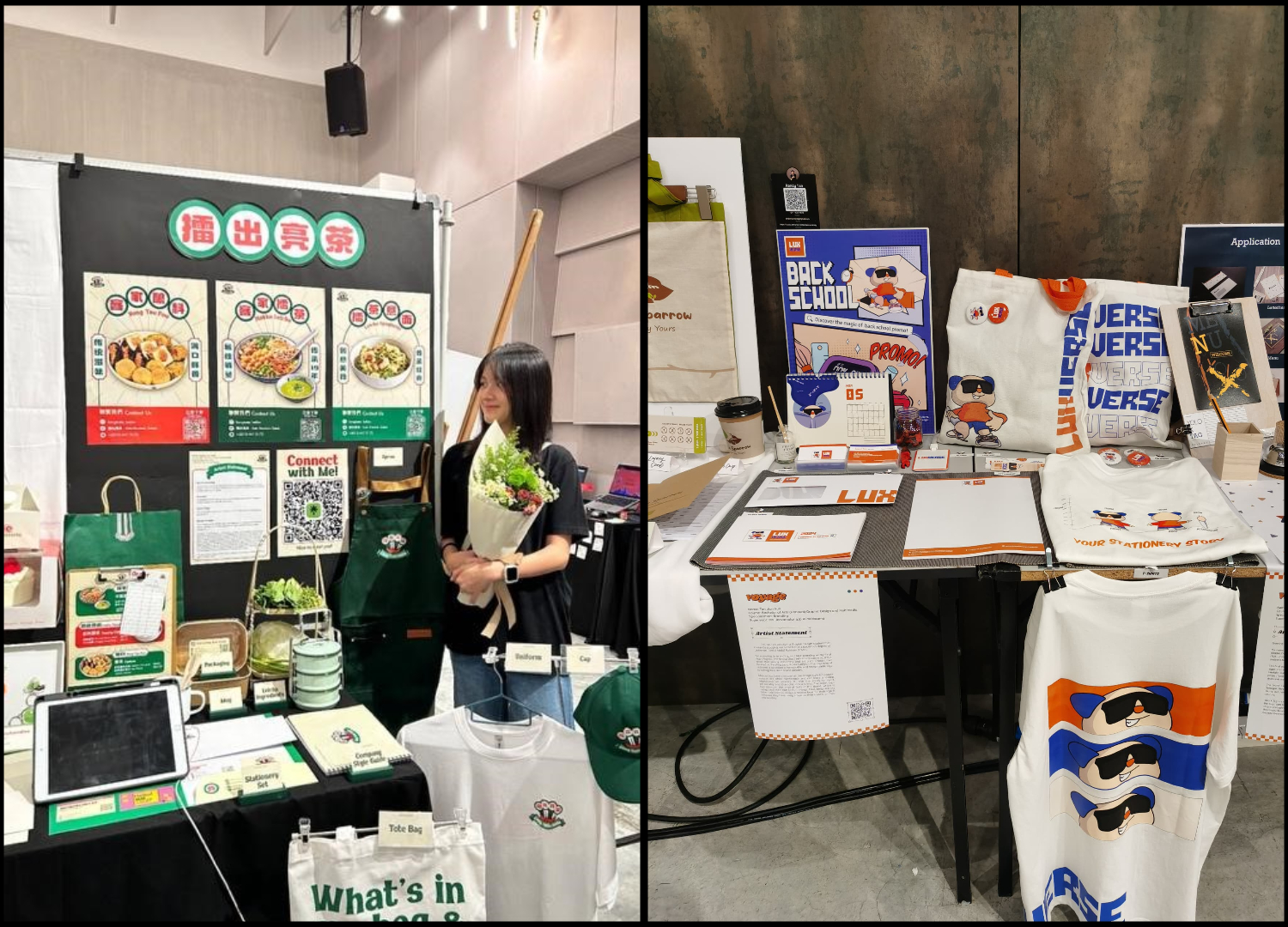 Jacqueline Lay (left) and Randy Tan (right) FYP exhibition