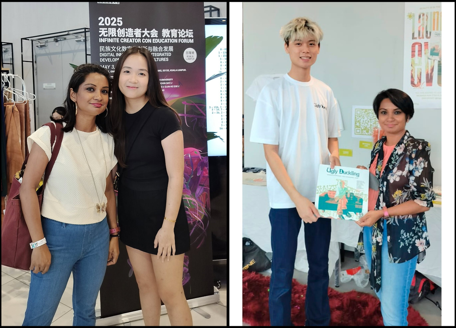 Janice Yeep (left) and Teng (right) with Ms Jeevamalar
