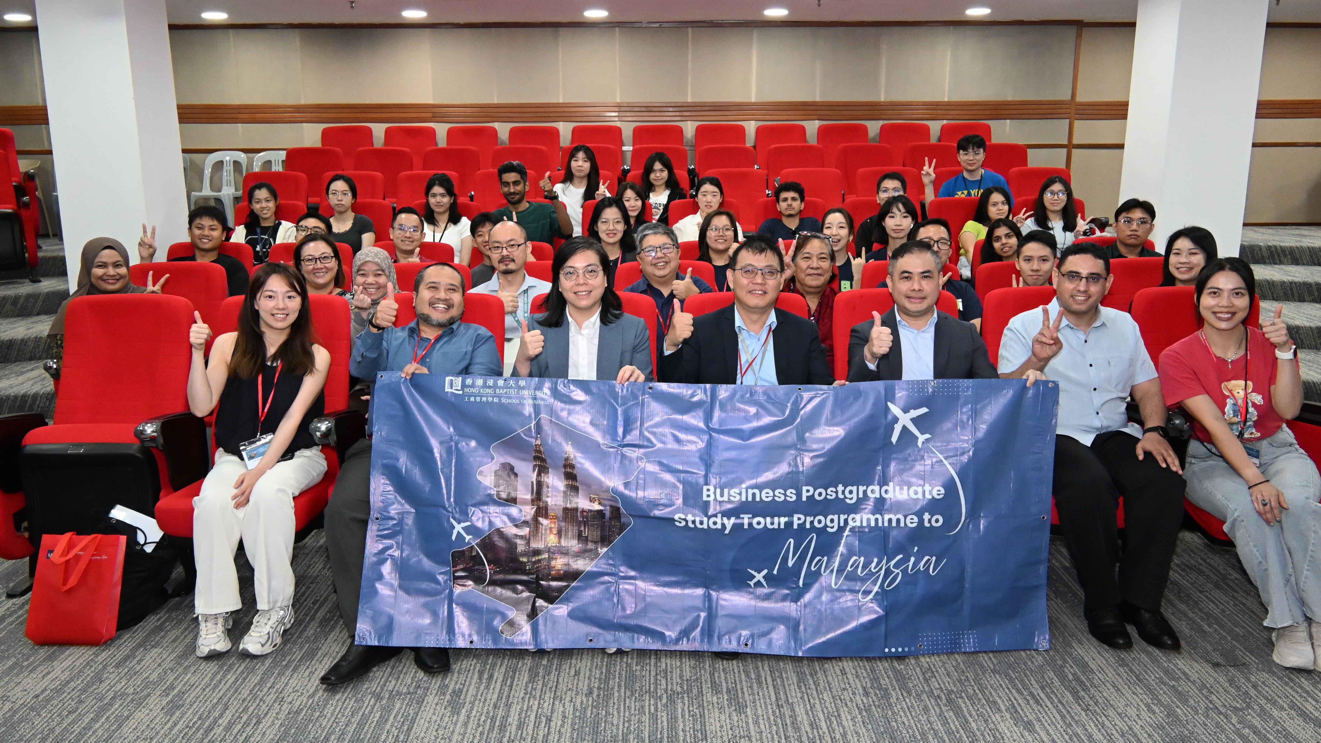 Front row, onwards third from left: Prof Monique Wan, Dr Sia and Dr Jack Lin with staff and students from HKBU and UTAR