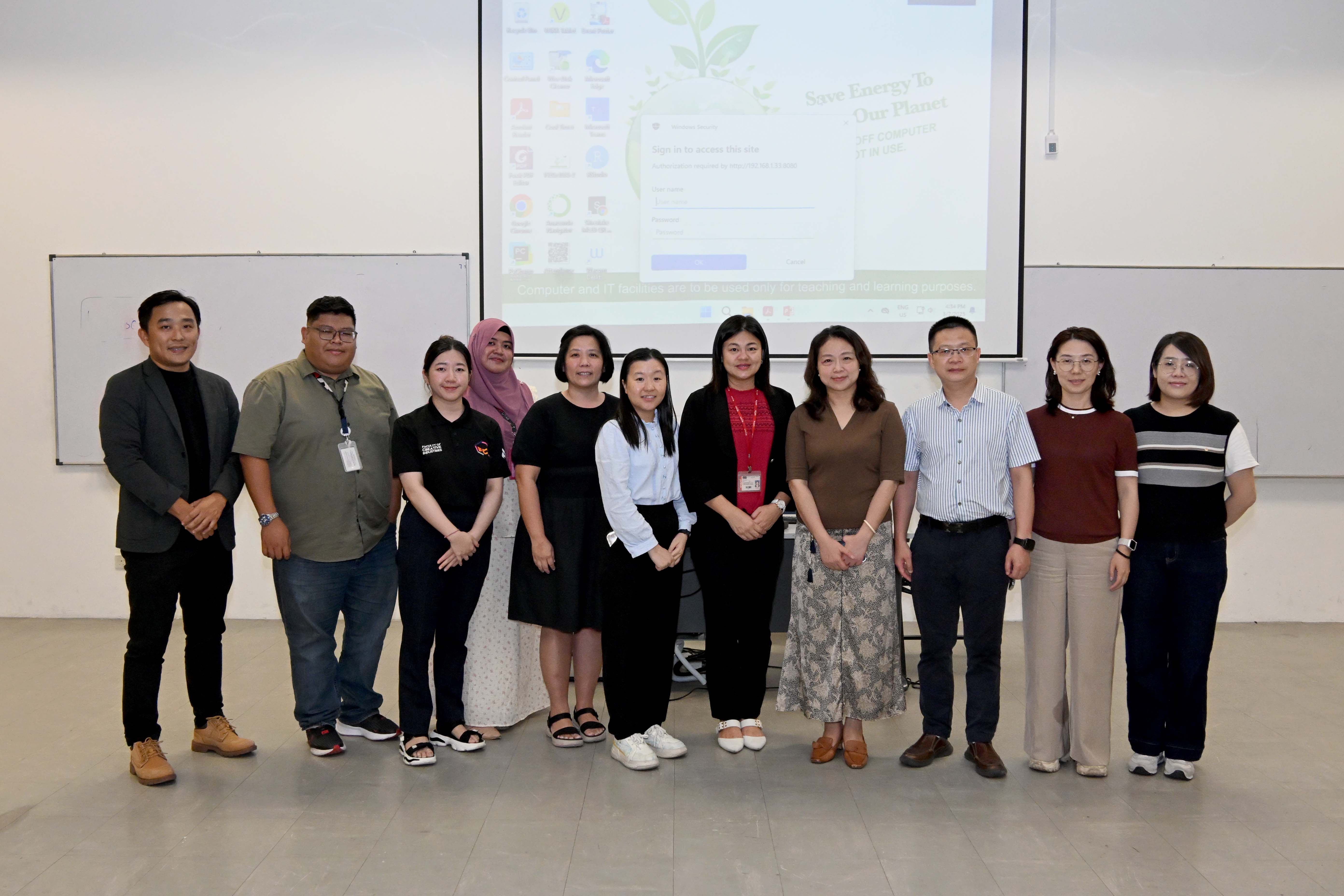Sixth from left: Head of the Department of Early Childhood Education, Ms Yip Chan Ling, and Deputy Dean for R&D and Postgraduate Programmes, Dr Wei Chooi Yi, together with academics from the Faculty of Education, and Prof Tu’s team