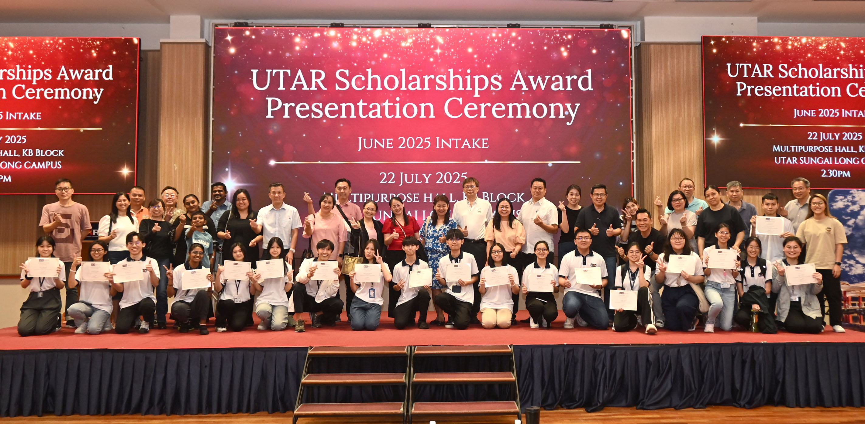 Group photo of recipients and their parents