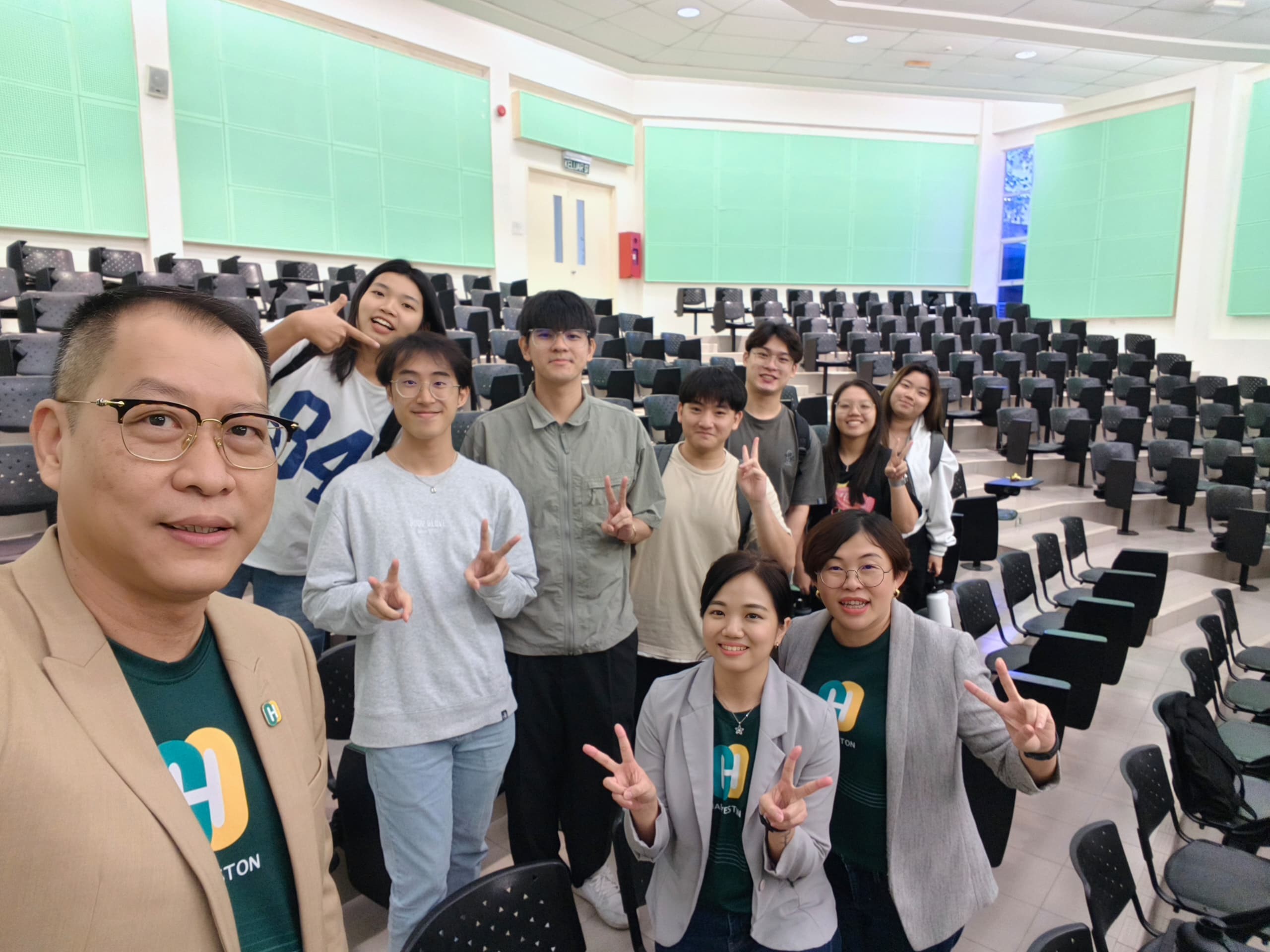 A tour of UTAR Hospital with the Double Dose Marketing team after the talk session, led by Dr Yip (centre)