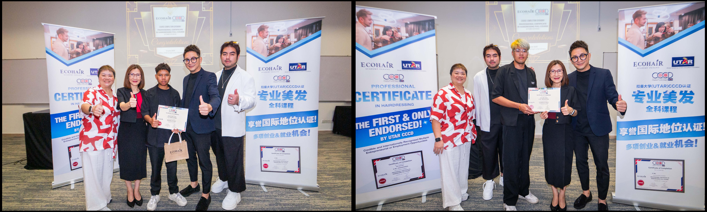 Participants receiving their certificates of completion