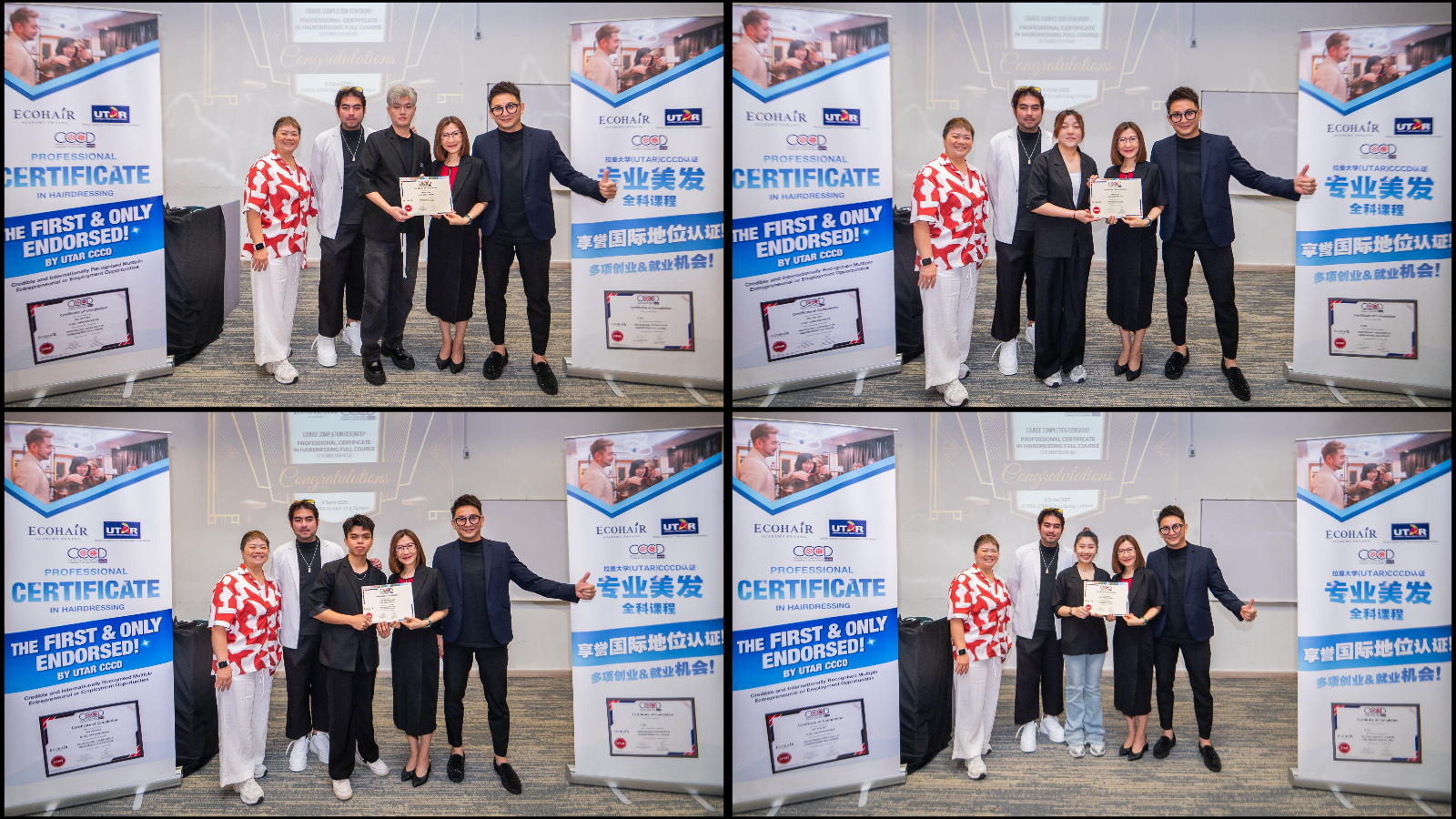 Participants receiving their certificates of completion