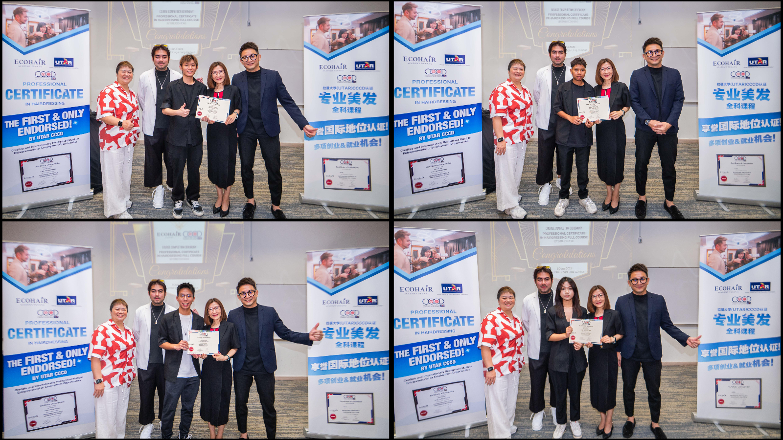 Participants receiving their certificates of completion