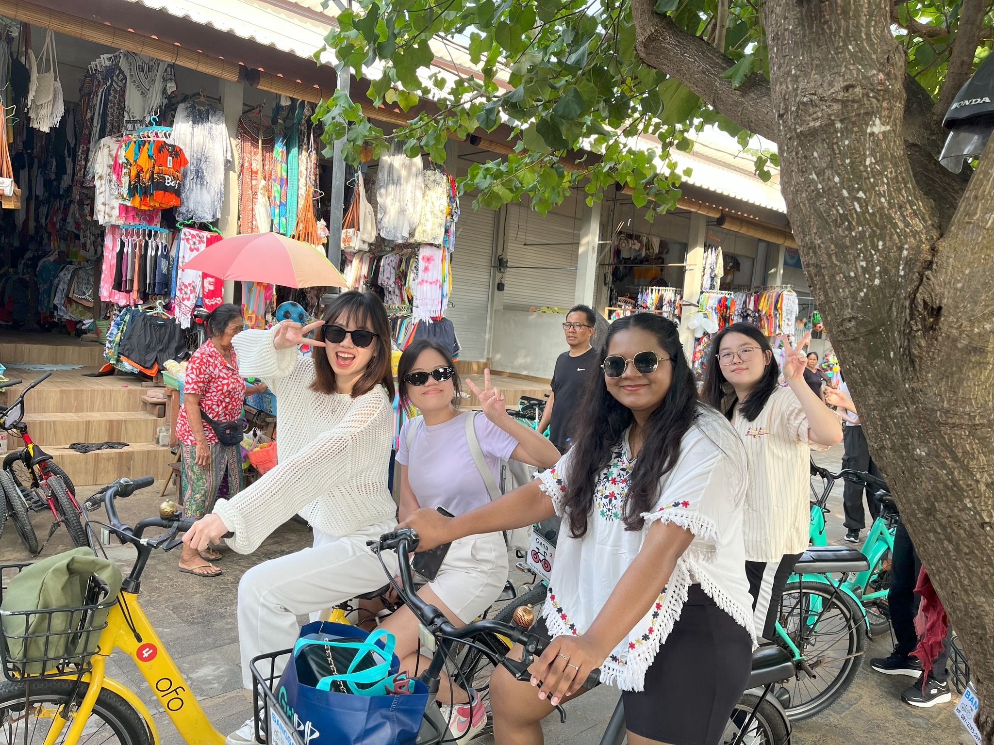 Cycling along the scenic Sanur Beach for a refreshing start 
