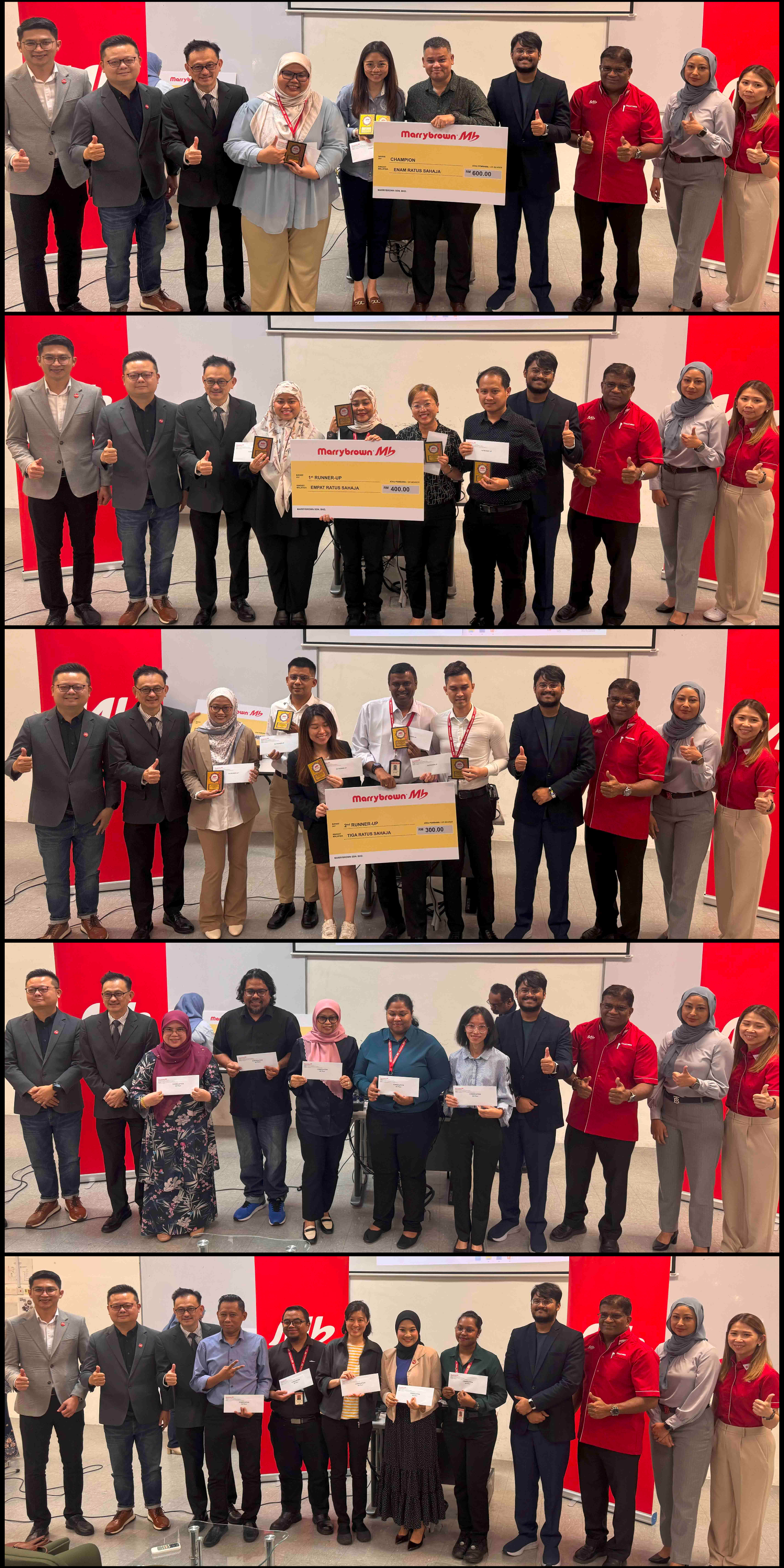 Participants receiving their prizes