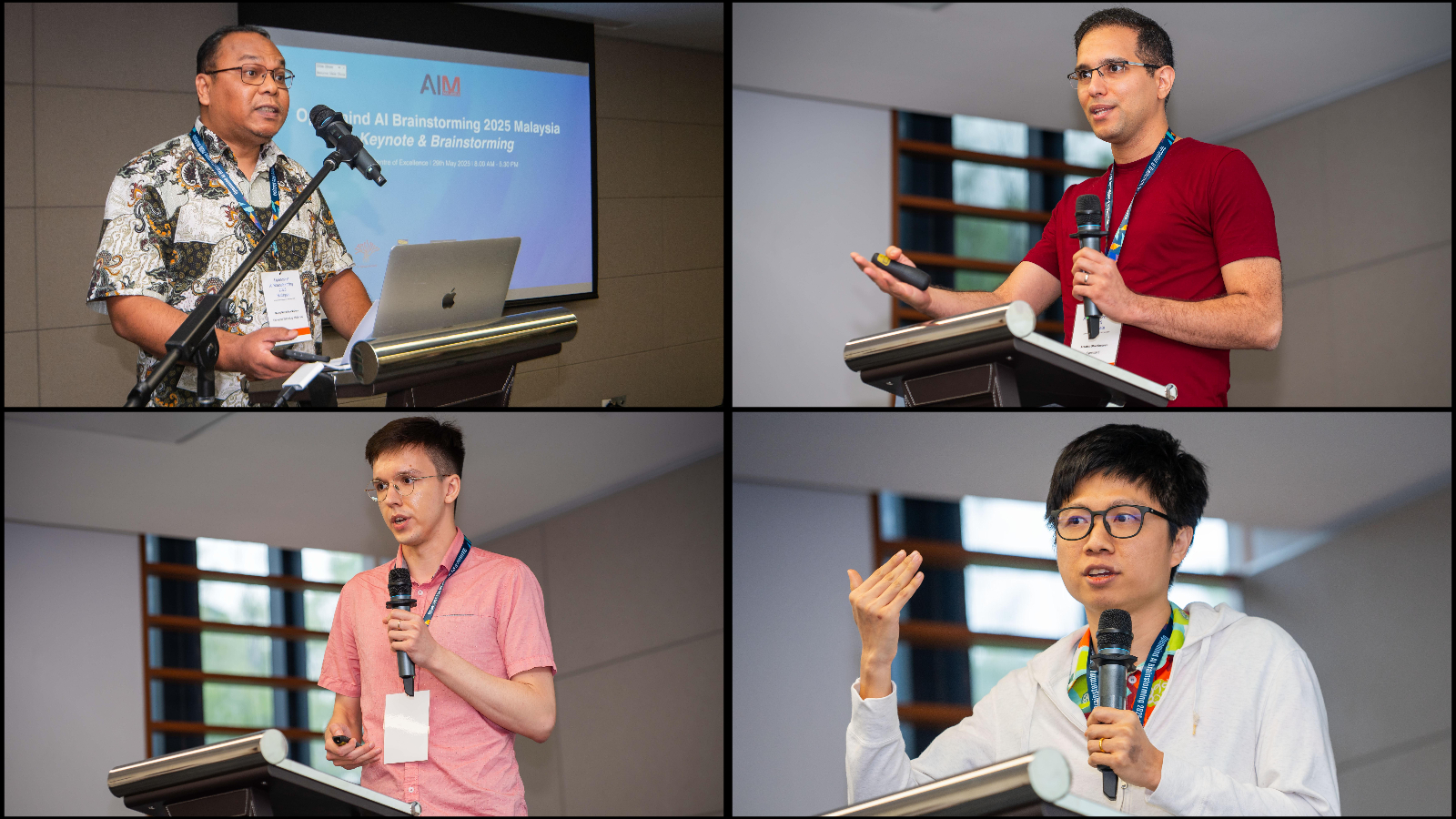 Clockwise, from top left: Dr Mohd Naz’ri, Dr Arsalan, Dr Min, and Mr Lewandowski