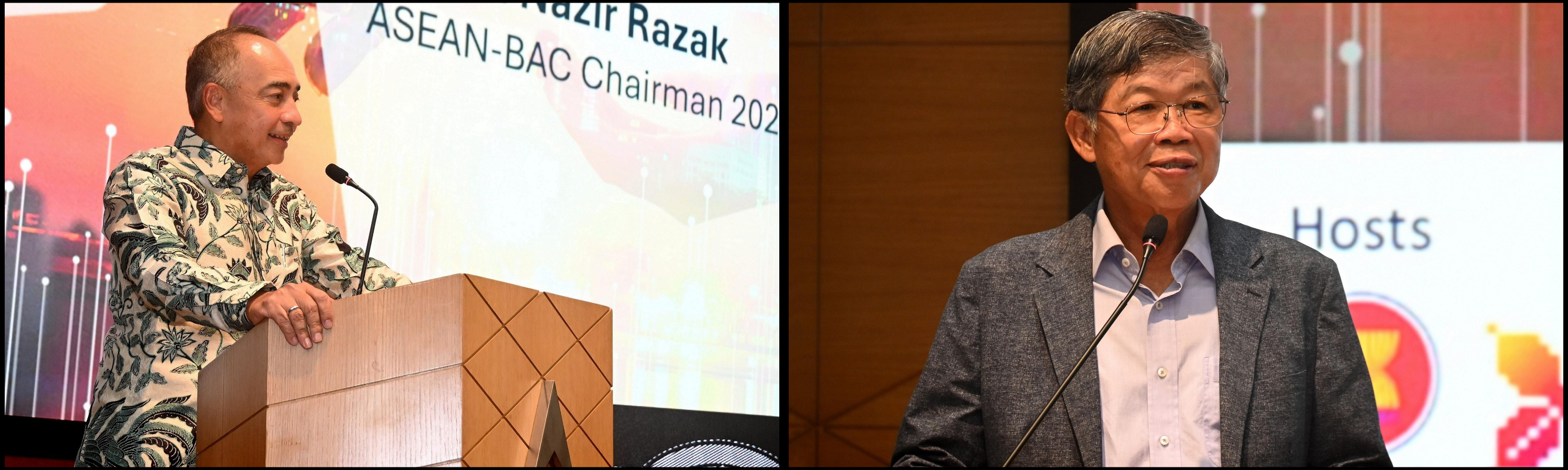Tan Sri Nazir Razak (left) and Mr Goh