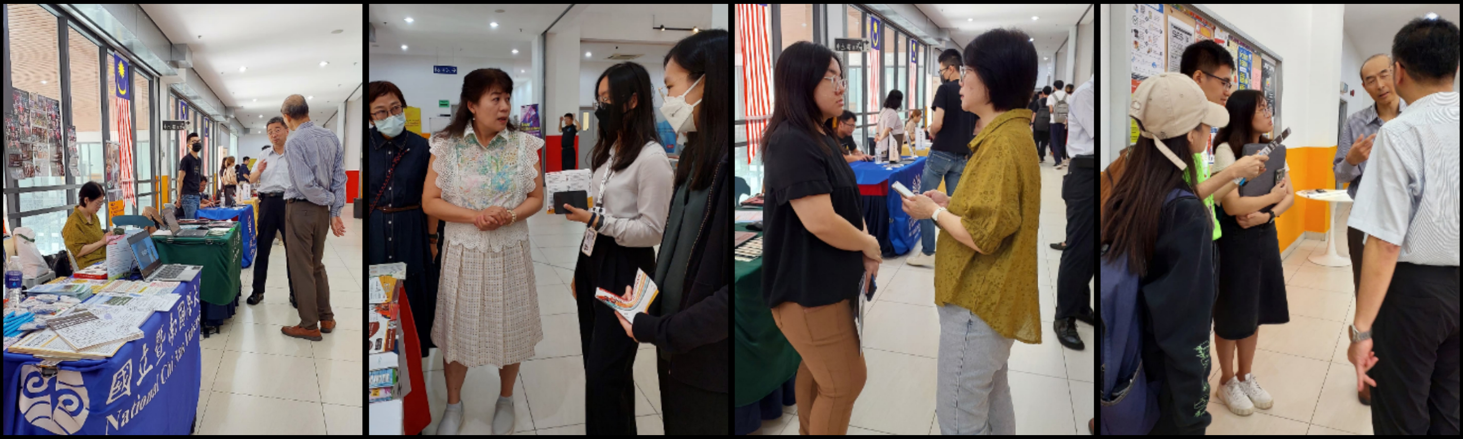 Participants at the exhibition booths