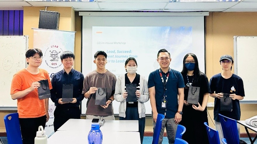 Prize winners with Mr Low (third from right) 