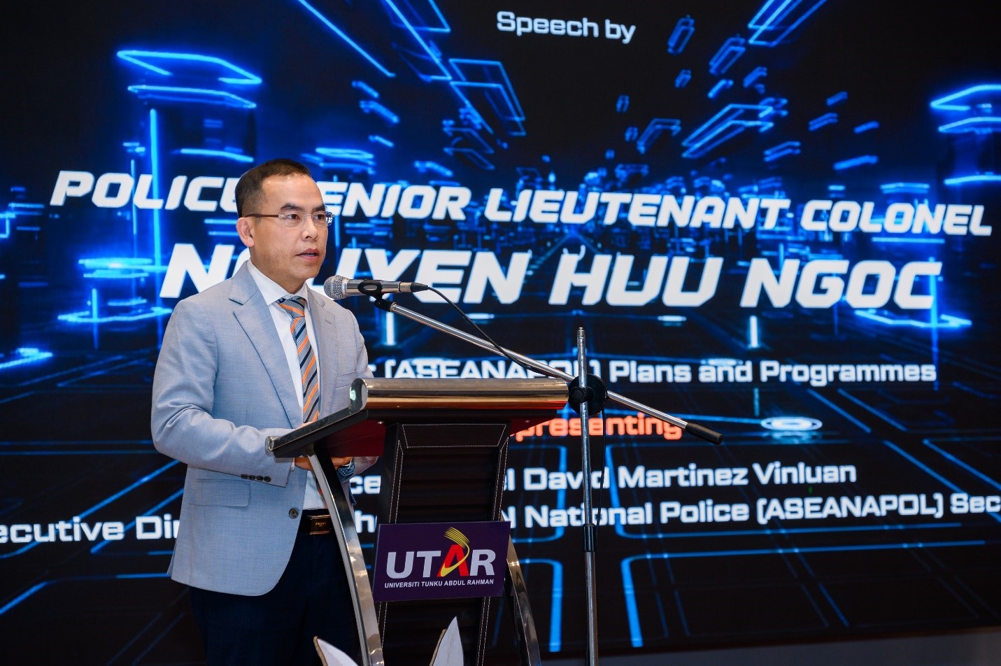 Police Senior Lieutenant Colonel Nguyen highlighting ASEANAPOL’s commitment to supporting crime prevention initiatives