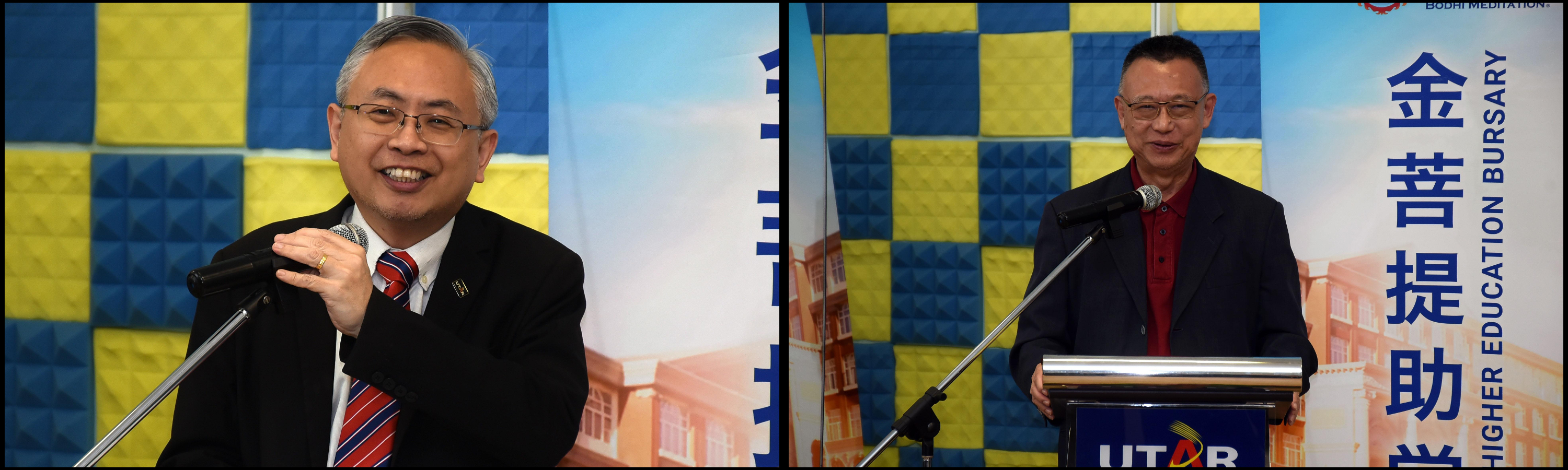 Prof Dato’ Ewe (left) and Teacher Ling Shan (right) delivering their speech