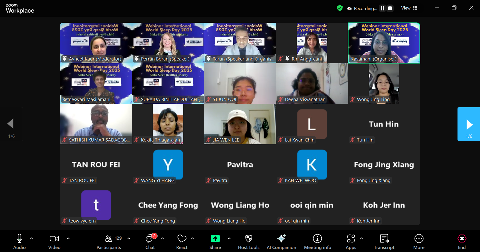 Participants at the webinar