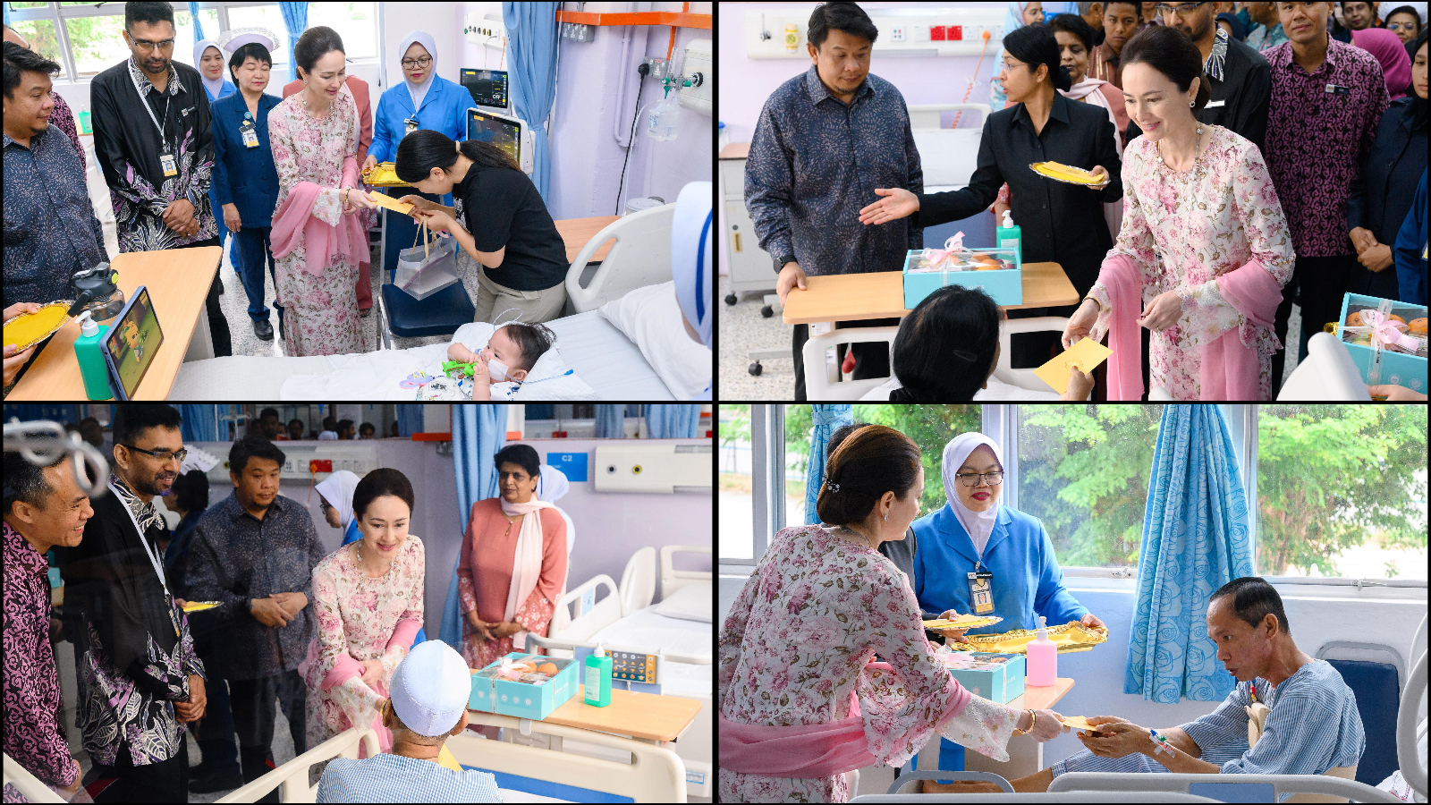 HRH Tuanku Zara Salim visiting the patients at the ward