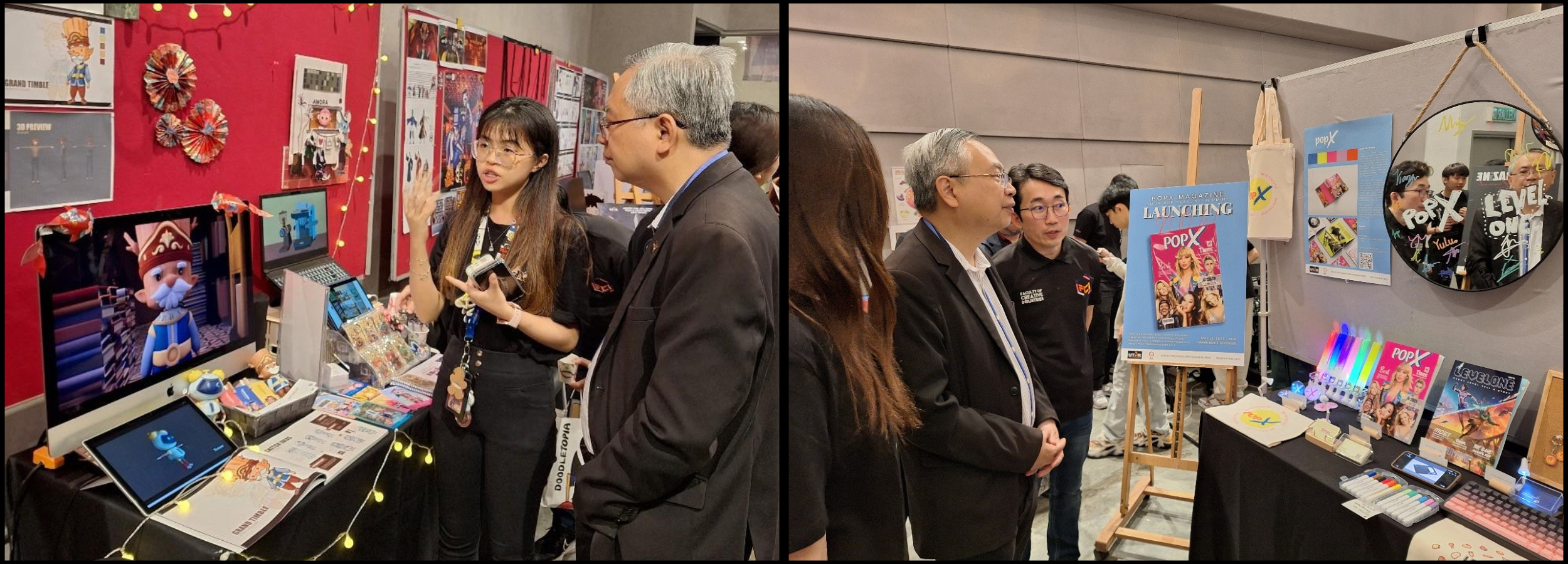 Prof Dato’ Ewe viewing the students’ artworks