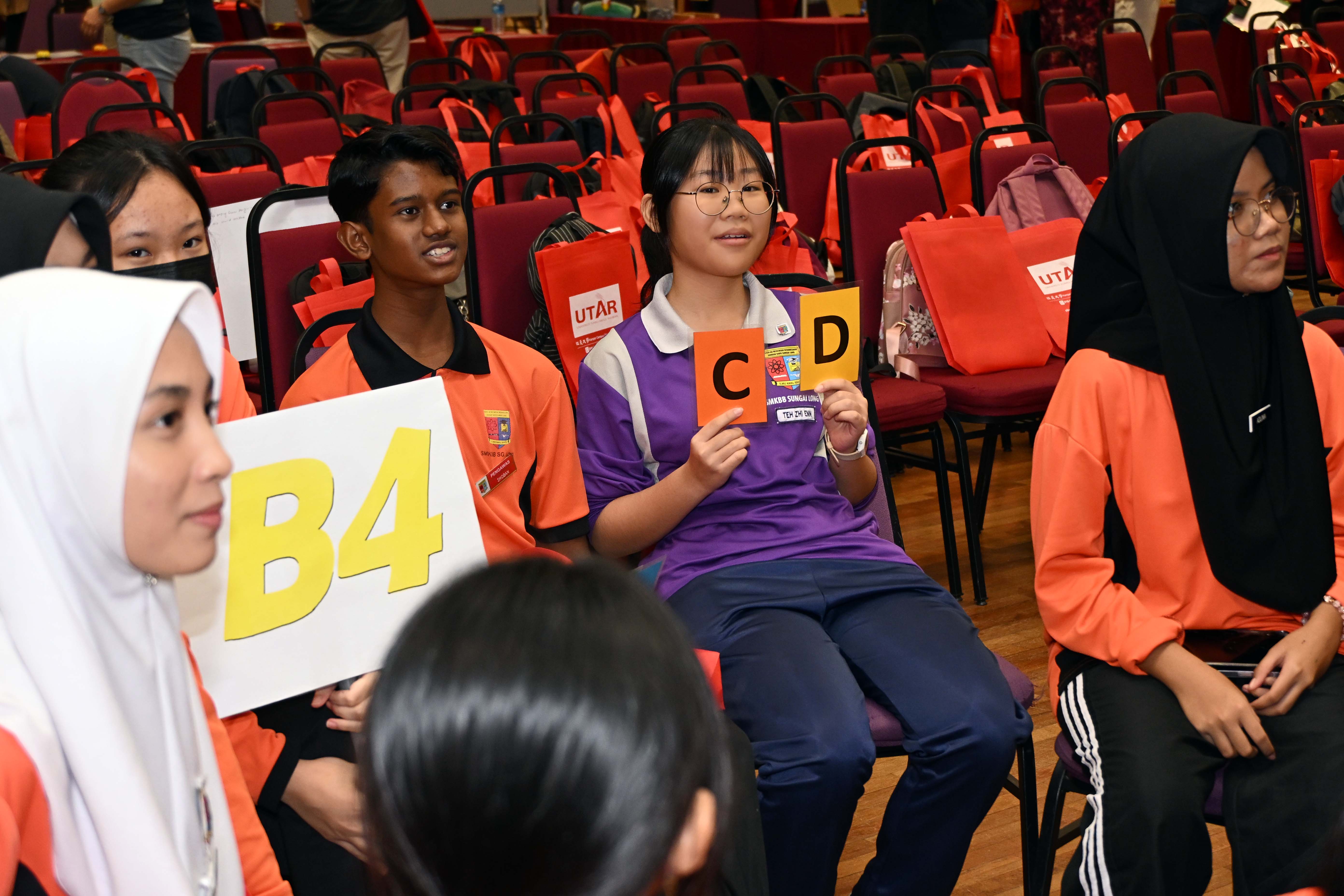 Students participating in the quiz led by Mr Lim