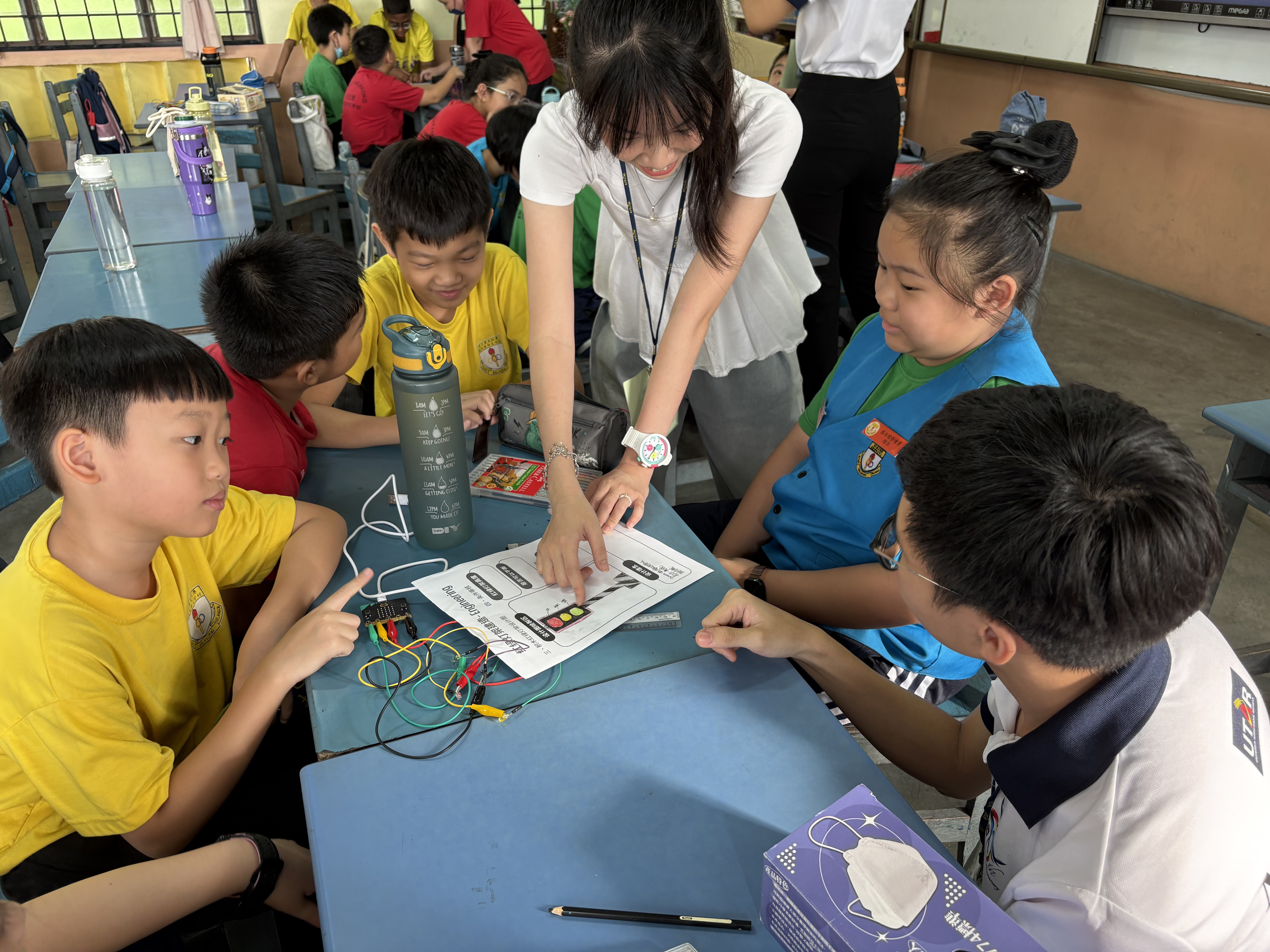 Primary school students being briefed on the concept of STEAM 