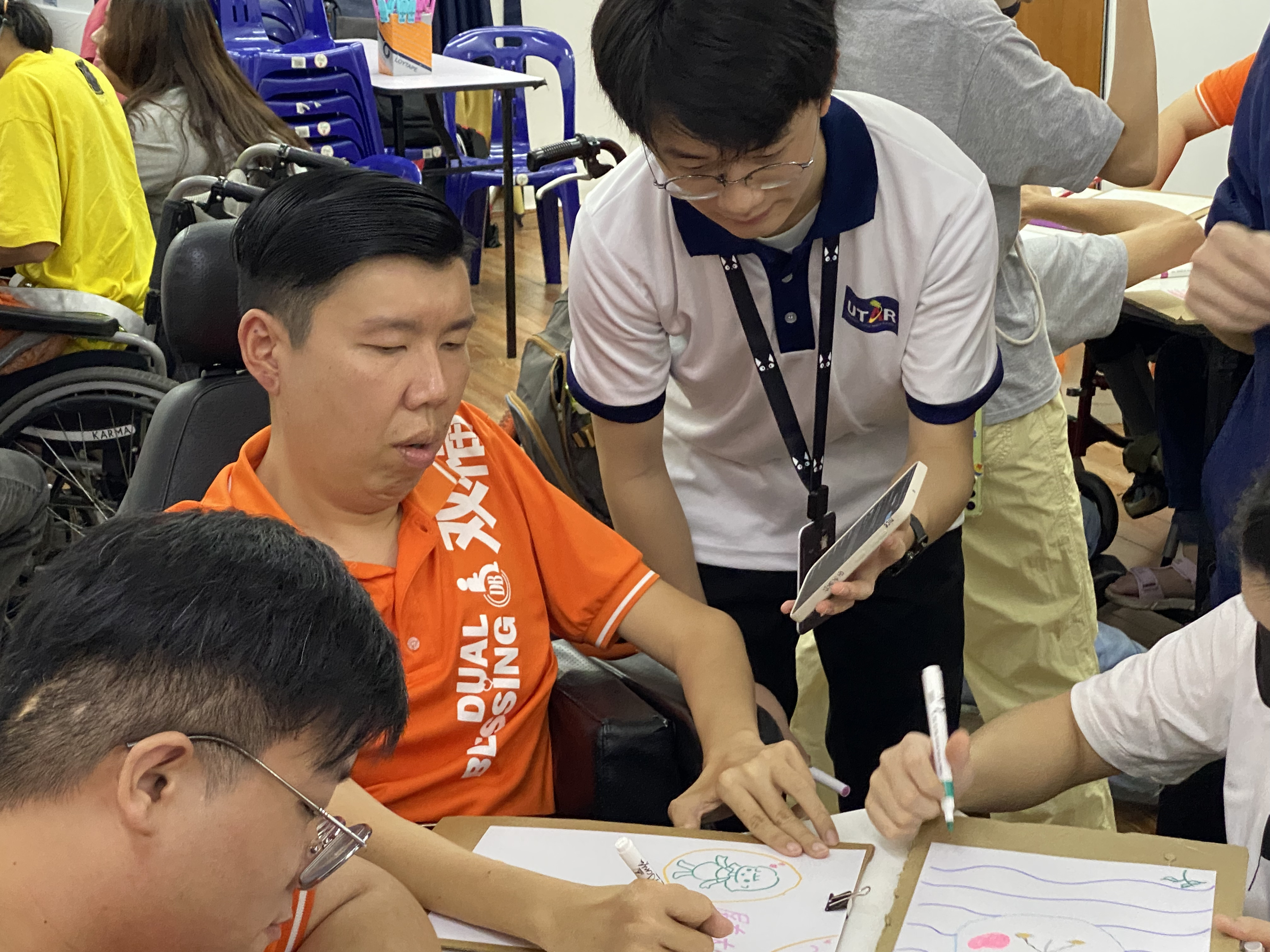At the Dual Blessing Centre, members express themselves through drawing