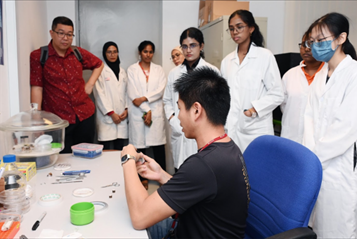Students expressing creativity in the Watercolour Painting Workshop led by Puan Suriati
