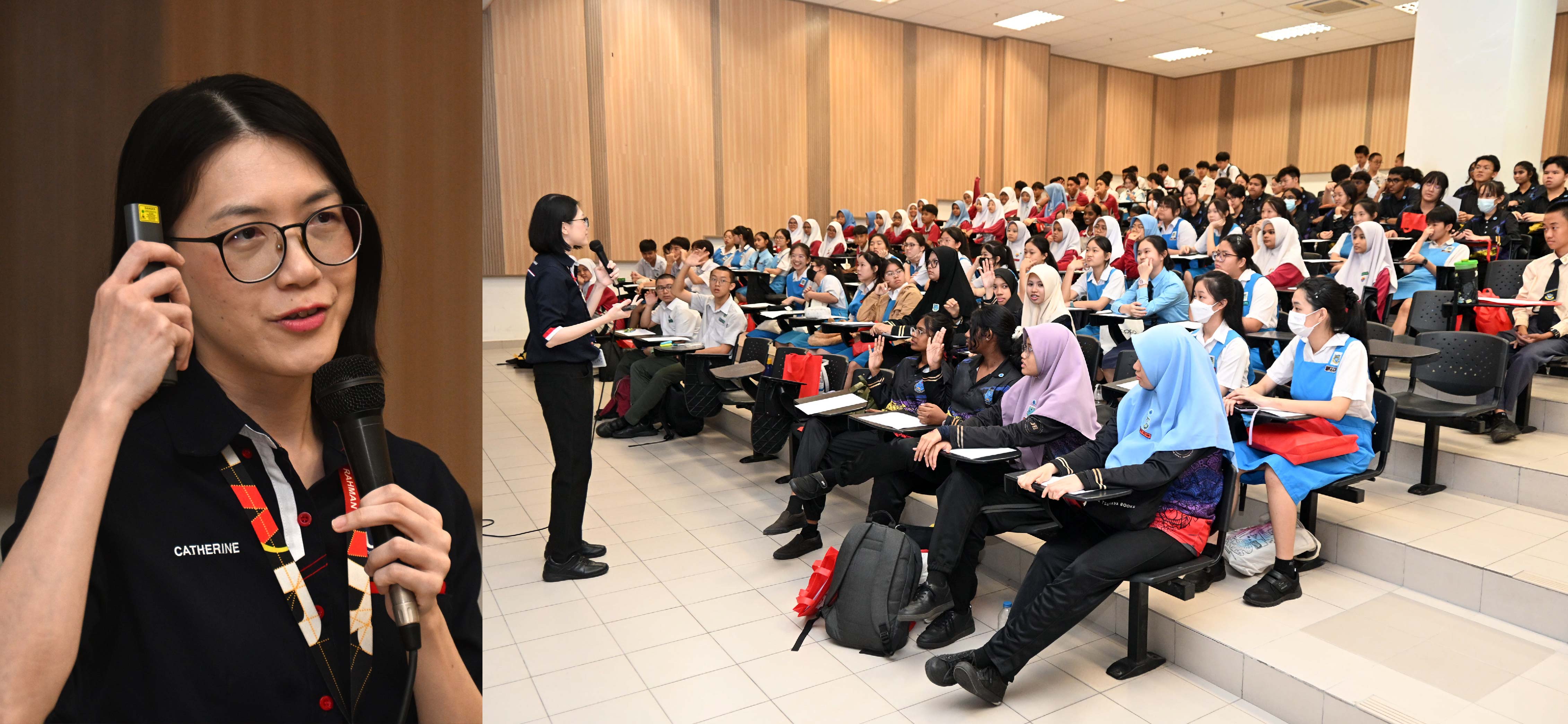 Ms Catherine See conducting a workshop for the high-schoolers