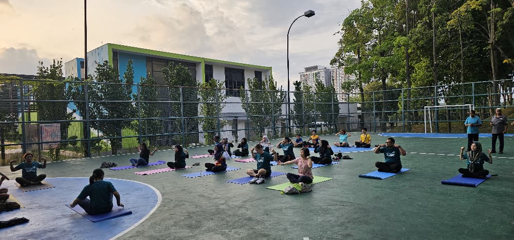 Ongoing yoga session