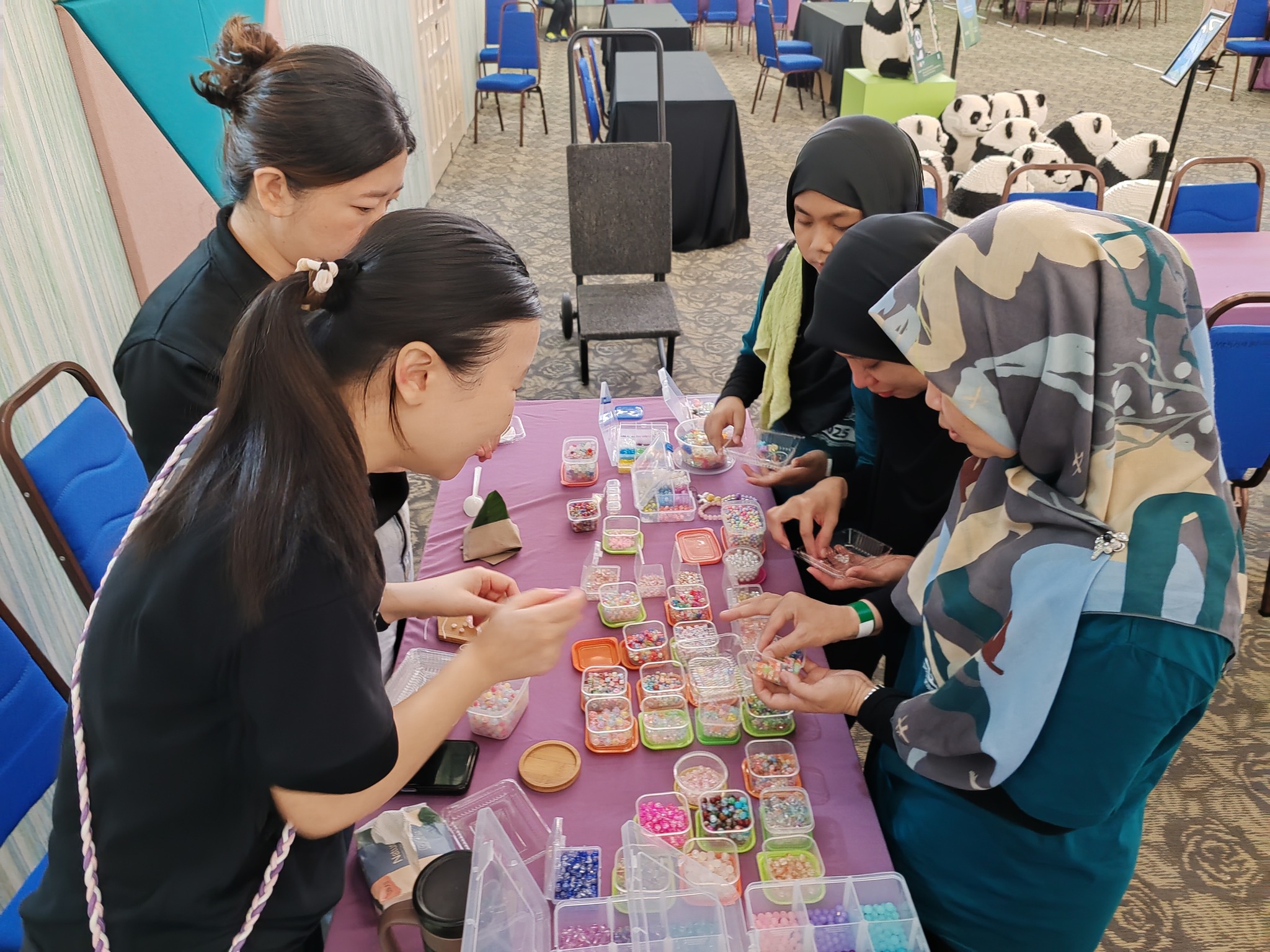 Various hands-on activity booths