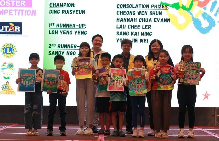 Group photo of the winners of Category B (Colouring Contest) with the organisers
