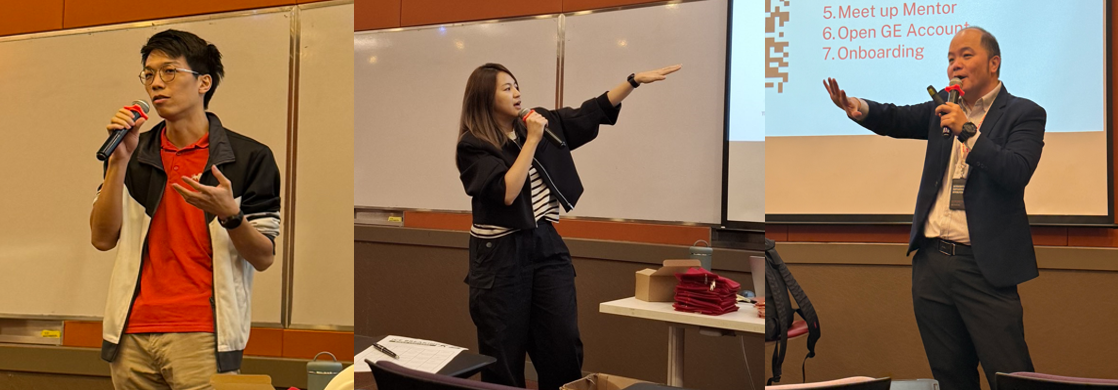 From left: Mr Jay, Ms Chee, and Mr Scott sharing their topics with students