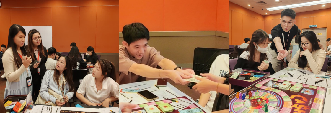 Students playing the Cash Flow Game