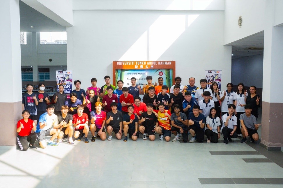 Group photo of participants from the table tennis event