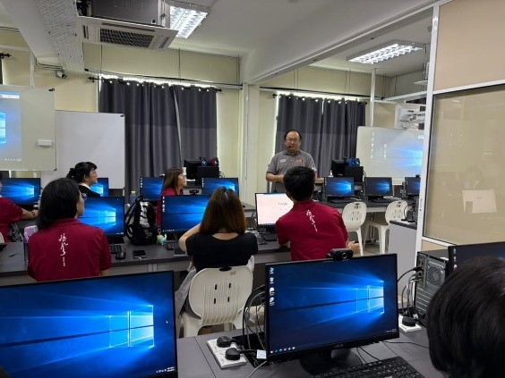 Clockwise from top left: Dr Amelia Chiang, Mr Maxwell Sim and Dr Kristina at the Generative AI Workshops