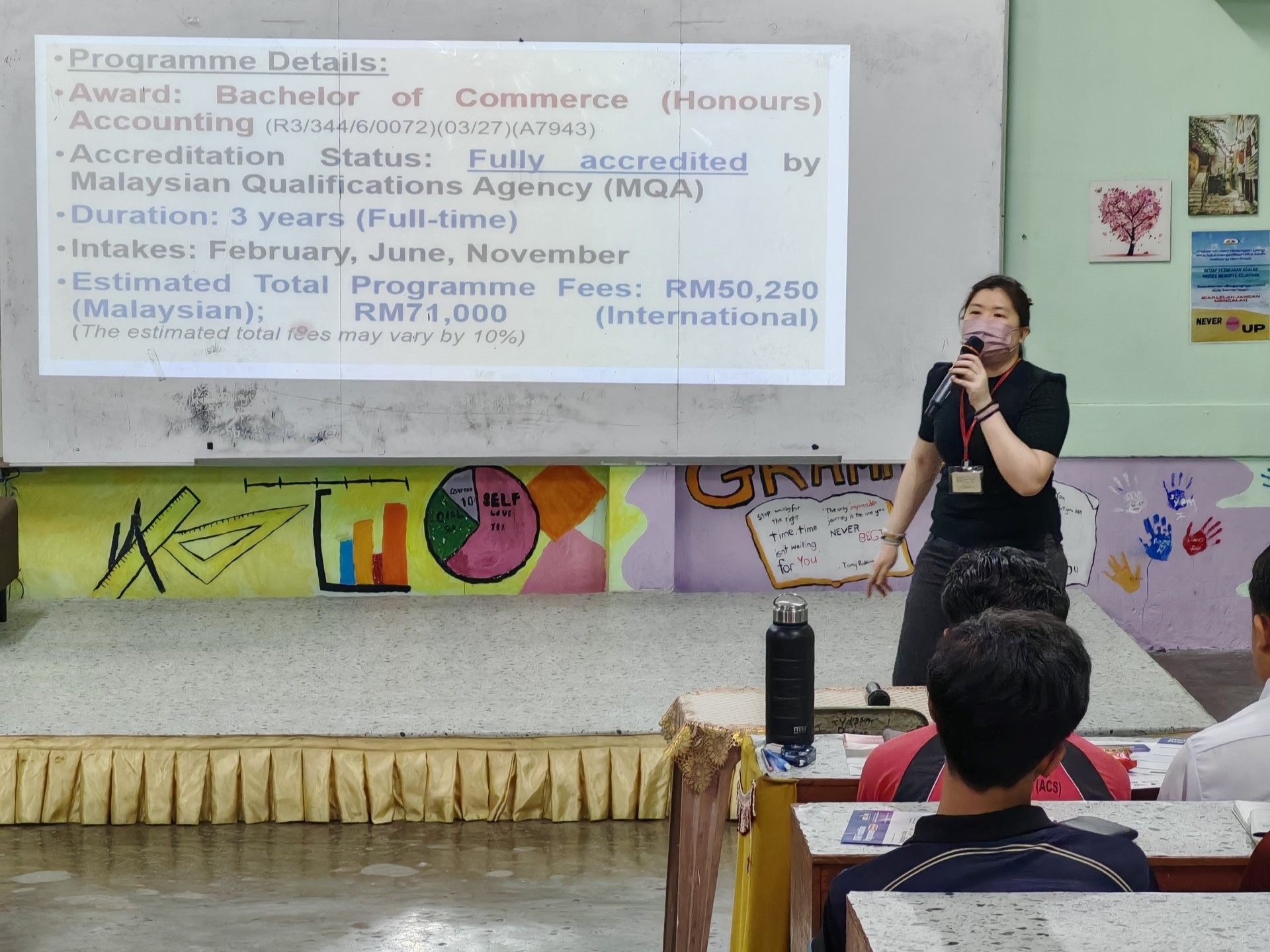 From the top: Ms Foo, Ms Loh and Ms Chin explaining THP FBF programmes