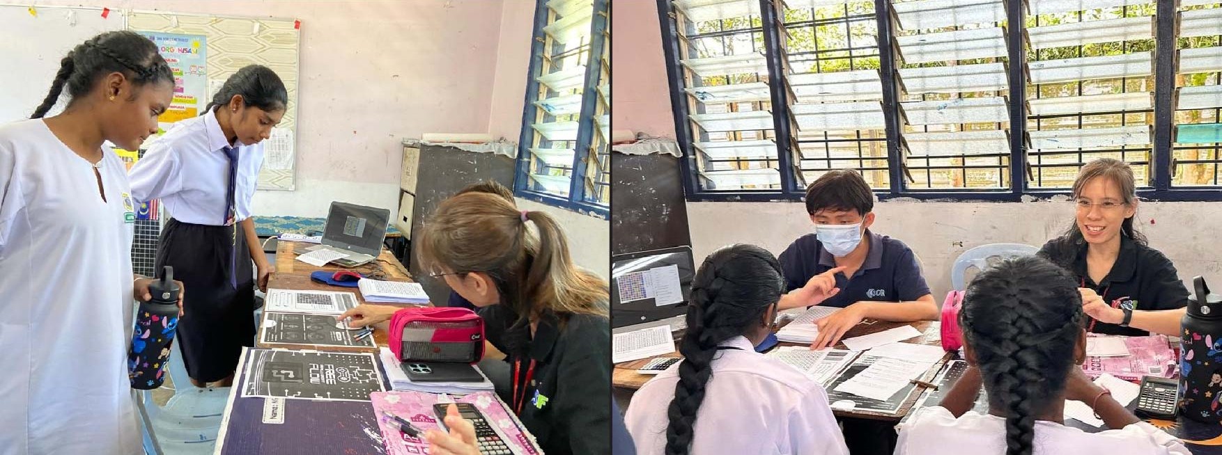 Students engaging in hands-on science and logic activities