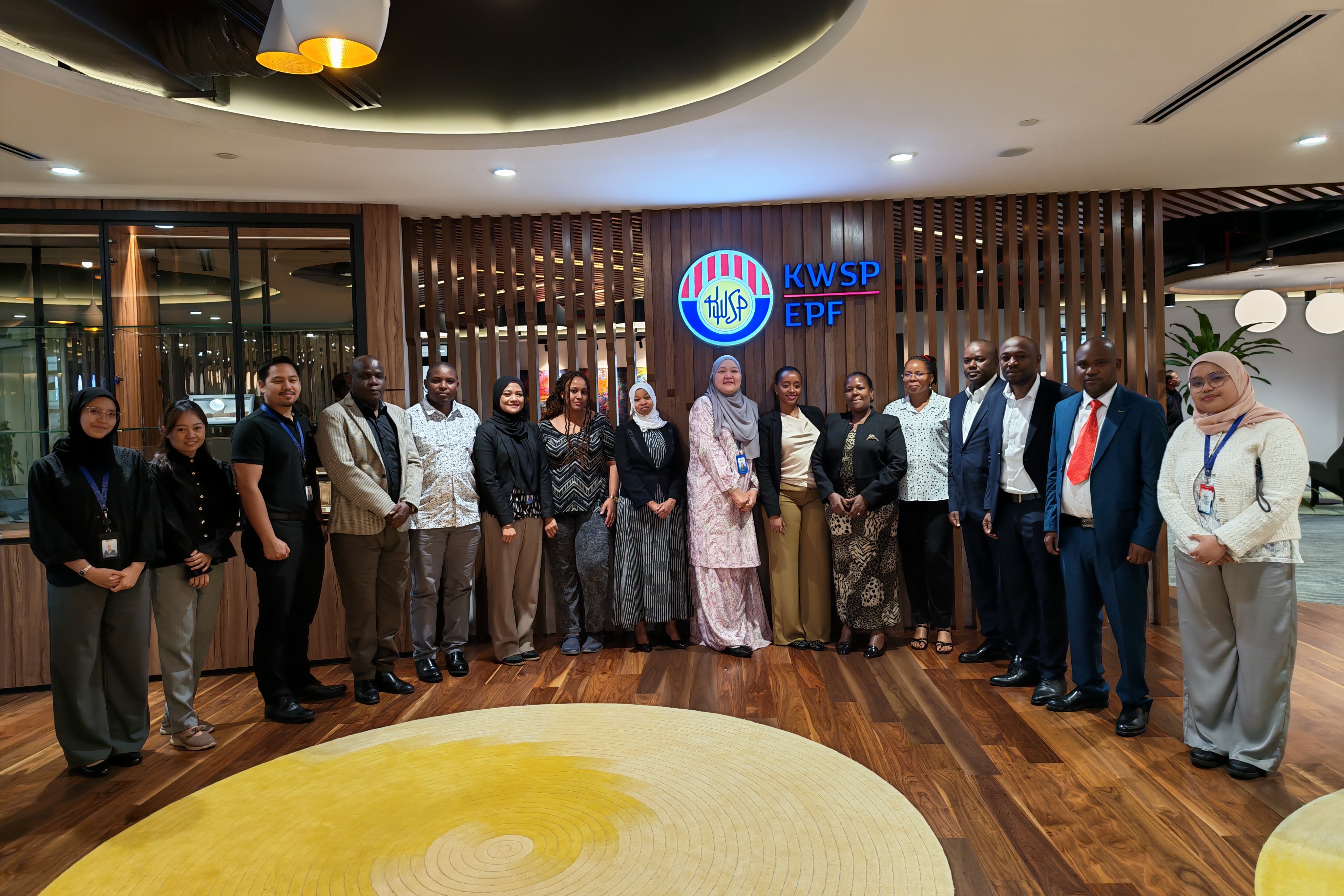 Clockwise, from top left: Group photo taken at EPF, PPA, and KWAP