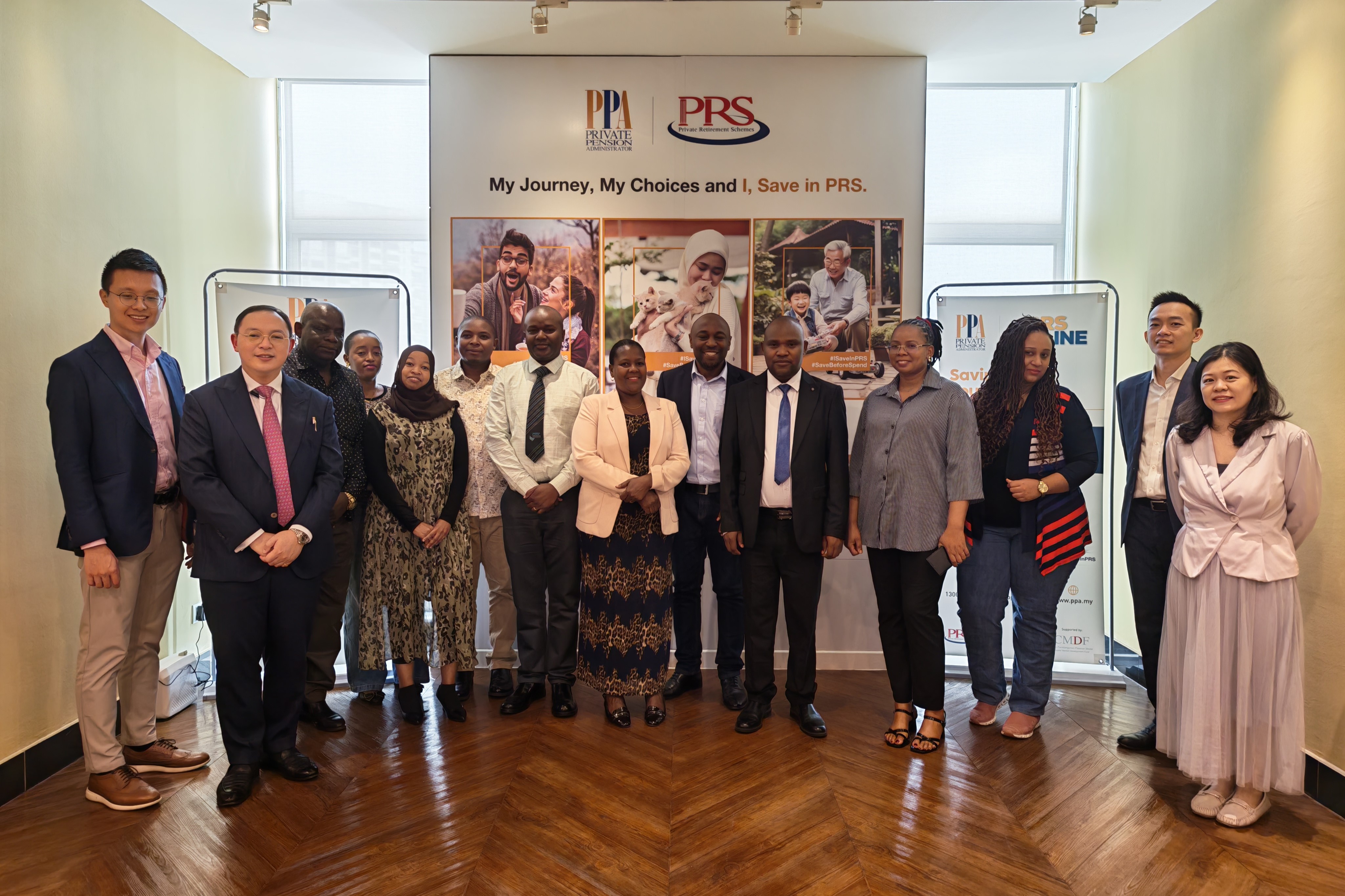 Clockwise, from top left: Group photo taken at EPF, PPA, and KWAP