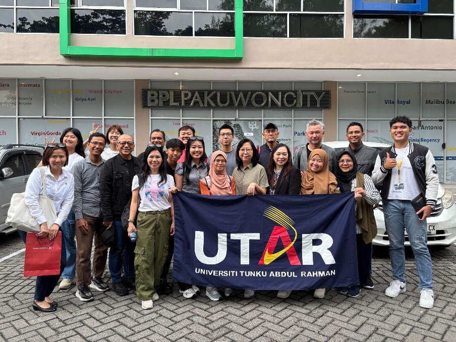 The UTAR delegation with Mrs Irawulan, Operations Manager of the Pakuwon City Project, during a site visit to Pakuwon Group in Surabaya